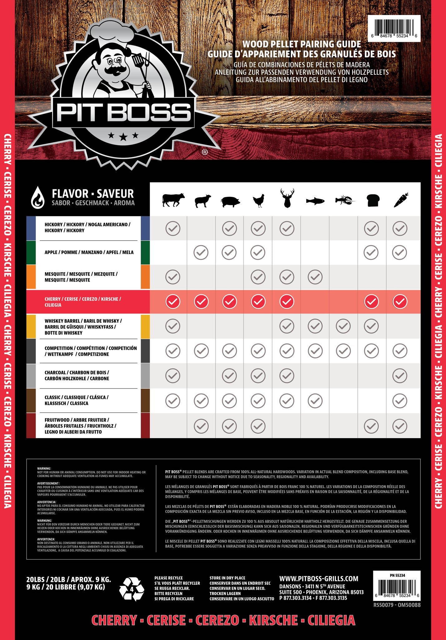 Pit Boss - Cherry Mix hardhouten pellets - 9 kg