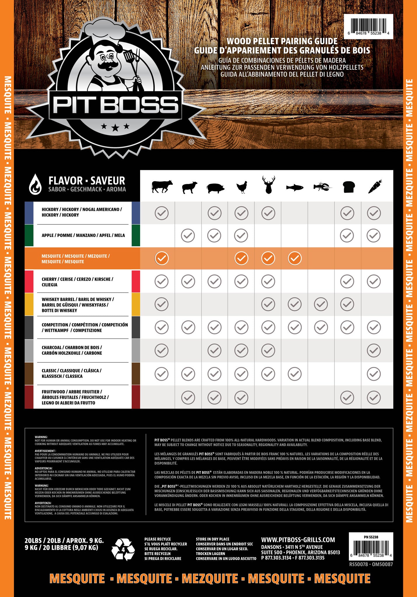 Pit Boss - Mesquite Mix hardhouten pellets - 9 kg