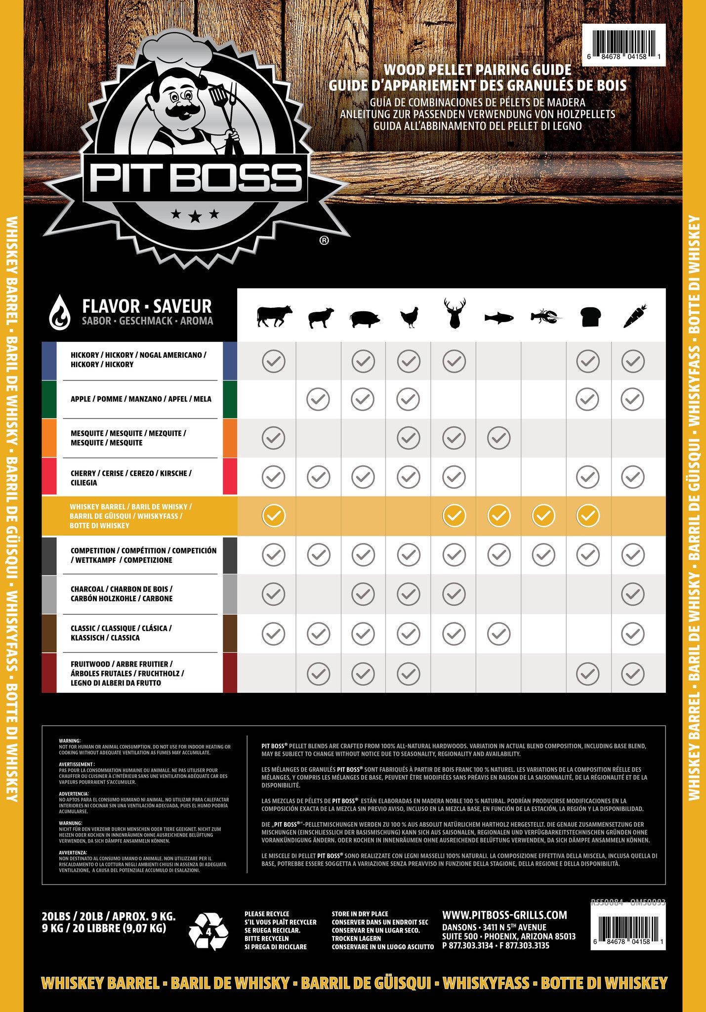 Pit Boss - Whiskey Barrel Blend hardhouten pellets - 9 kg