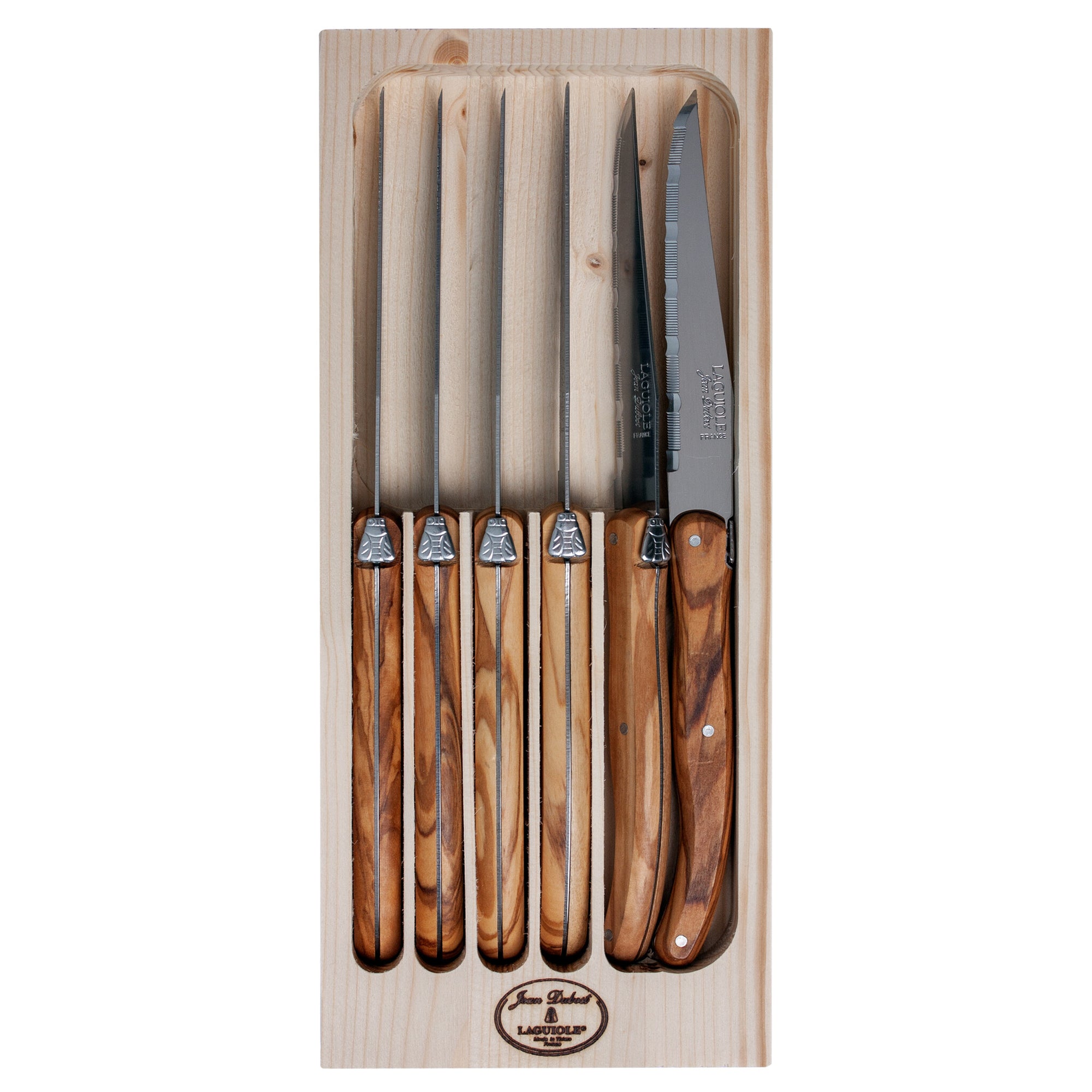 Jean Dubost Laguiole - 6 Steakmessen - Classic - Olijfhout