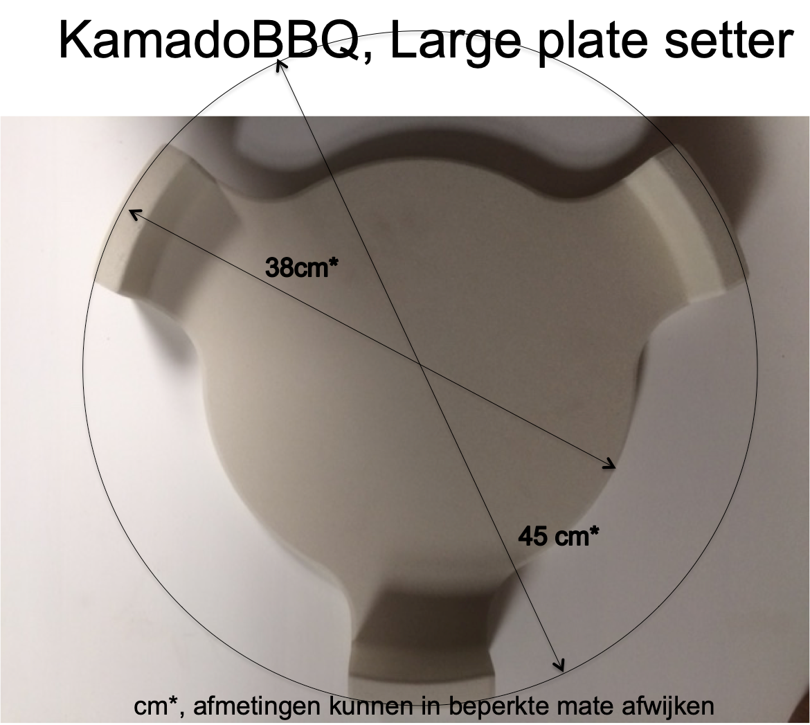 Keramische Plate setter - heat deflector - hitteschild - Large - 20/21 inch