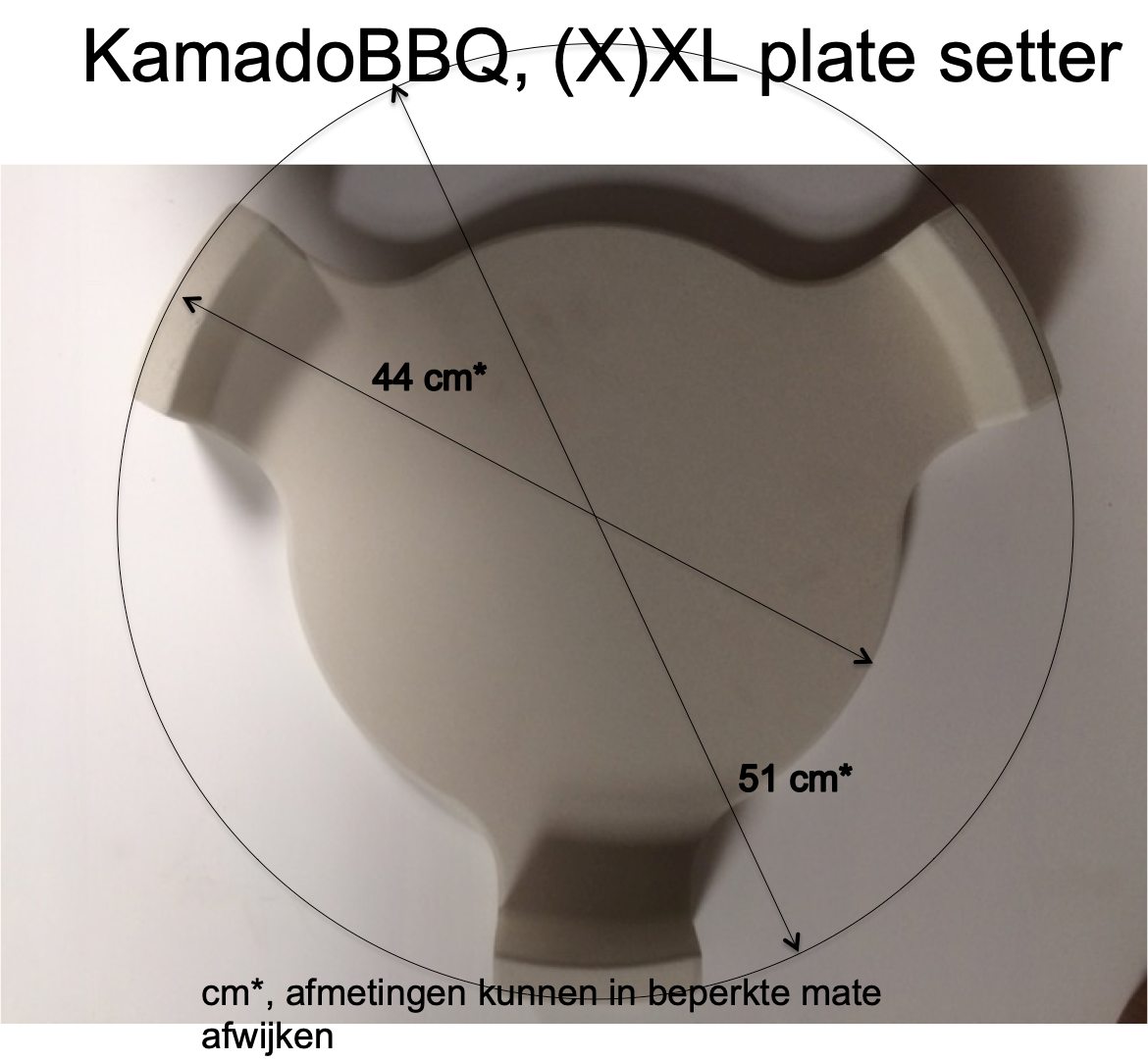 Keramische Plate setter - heat deflector - hitteschild - (X)XL - 23/25 inch