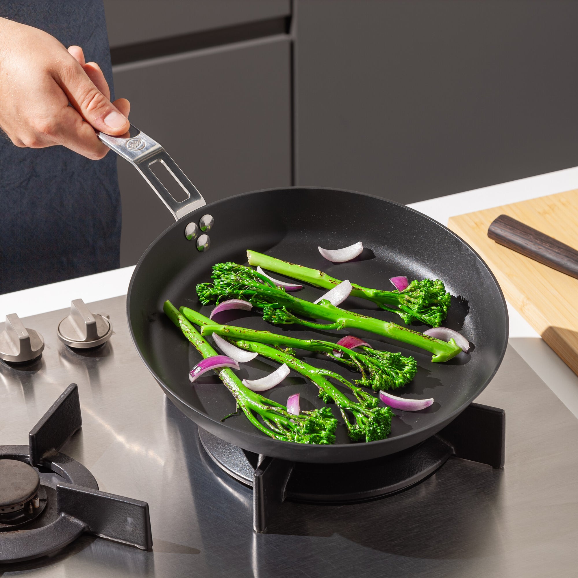 Bare Cookware - Carbon Stalen pan 28cm - met deksel