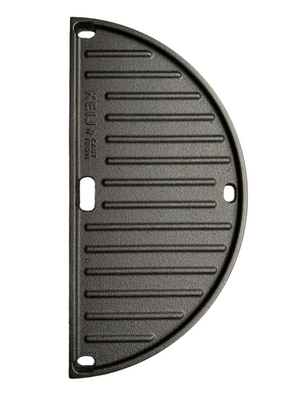 Gietijzeren grillplaat half rond -Compact - 33 cm - geseasoned
