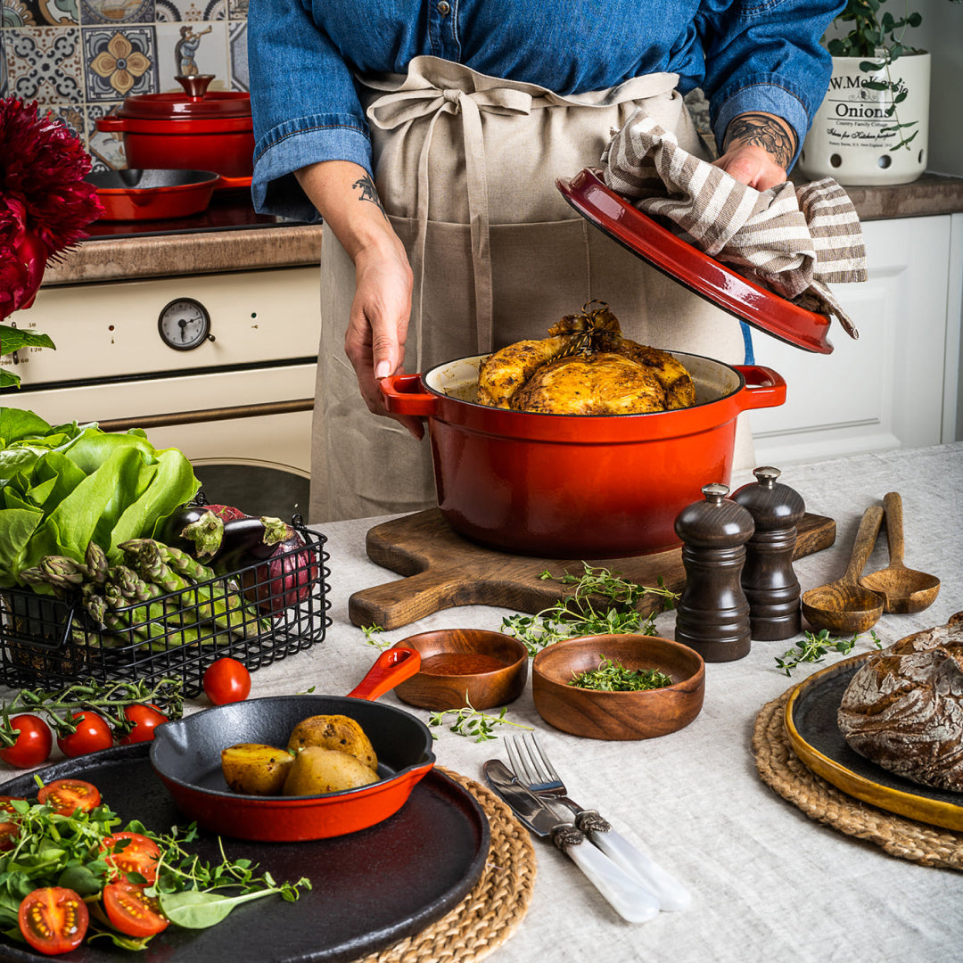 Grand Feu - Geëmailleerde gietijzeren braadpan - 4,7 ltr. - rood
