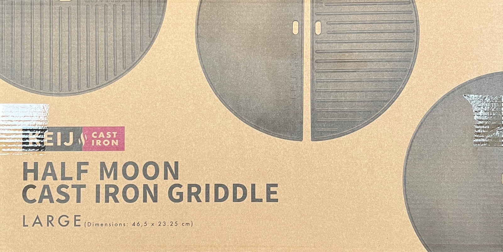 Set half grillrooster en grillplaat -gietijzer - L - 46,5 cm