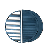Set half grillrooster en grillplaat - gietijzer - XXL - 55 cm