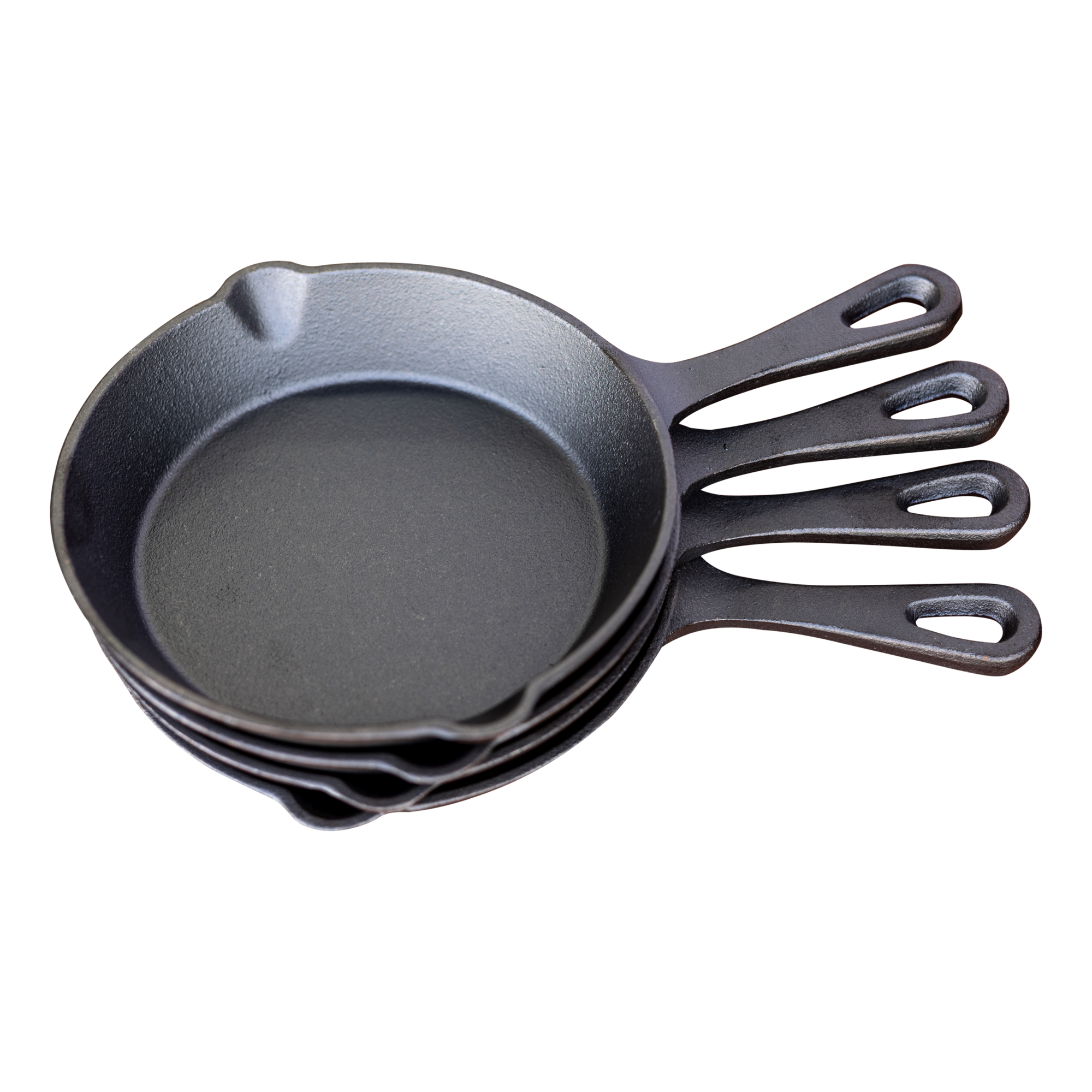 Gietijzeren pan - Skillet - set 4 stuks - 16cm - preseasoned