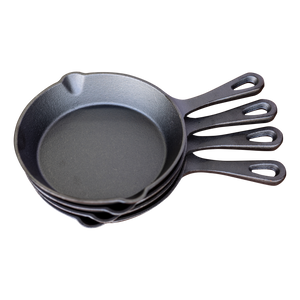 Gietijzeren pan - Skillet - set 4 stuks - 16cm - preseasoned