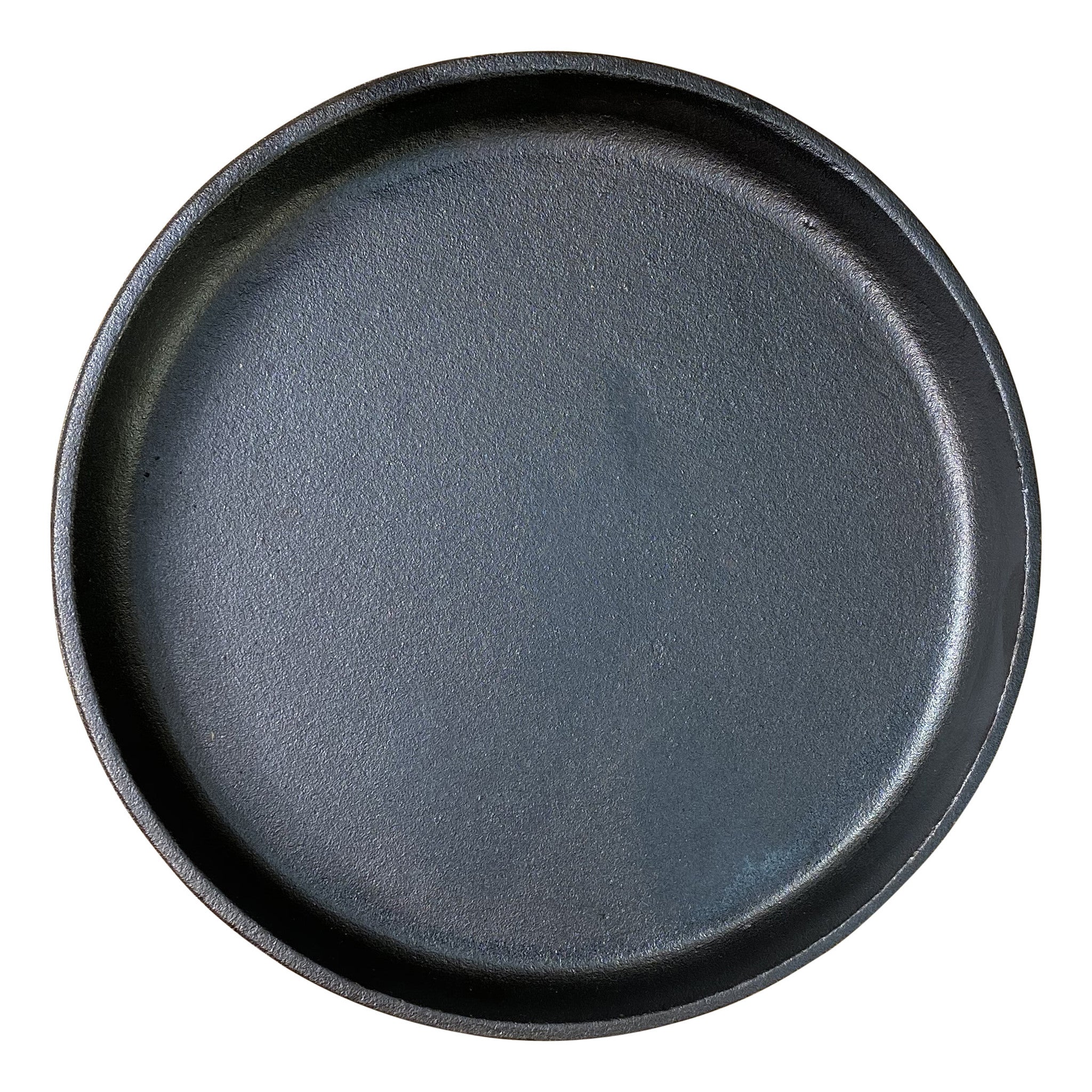 Gietijzeren ronde steakplate - met onderzetter - 22 cm