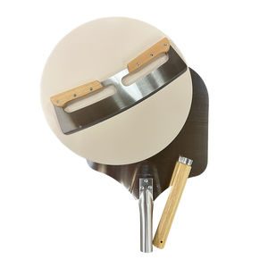 Pizza set Large - pizzasteen 38 cm, pizzaschep, pizzames