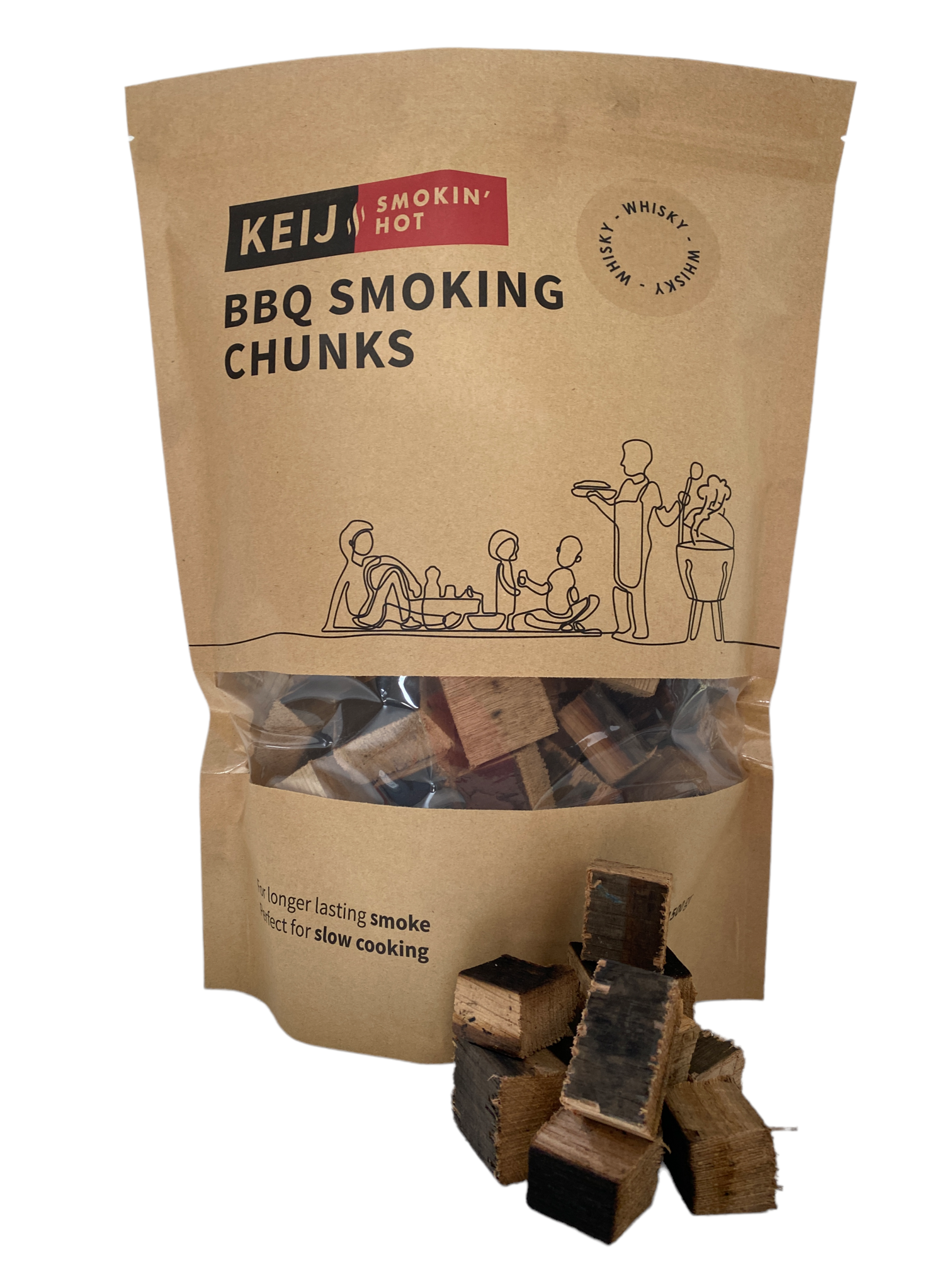 Rookhout Chunks Whisky Oak - Rook chunks - 1500 gram