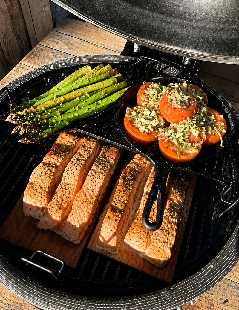 Heerlijke zalm van de bbq
