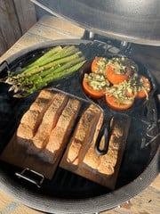 Heerlijke zalm van de bbq