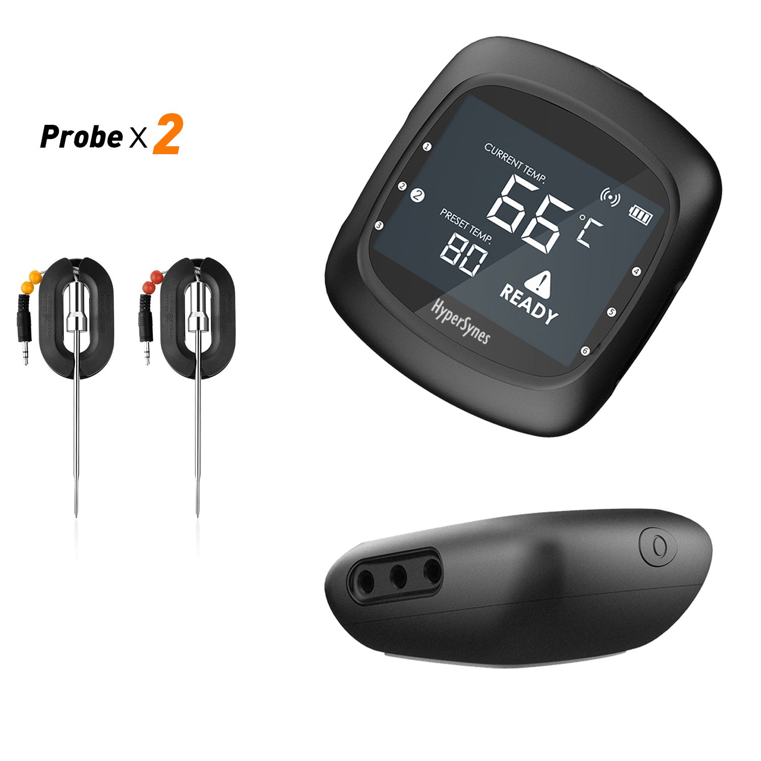 Bluetooth BBQ thermometer - 2 probes - 6 poorten