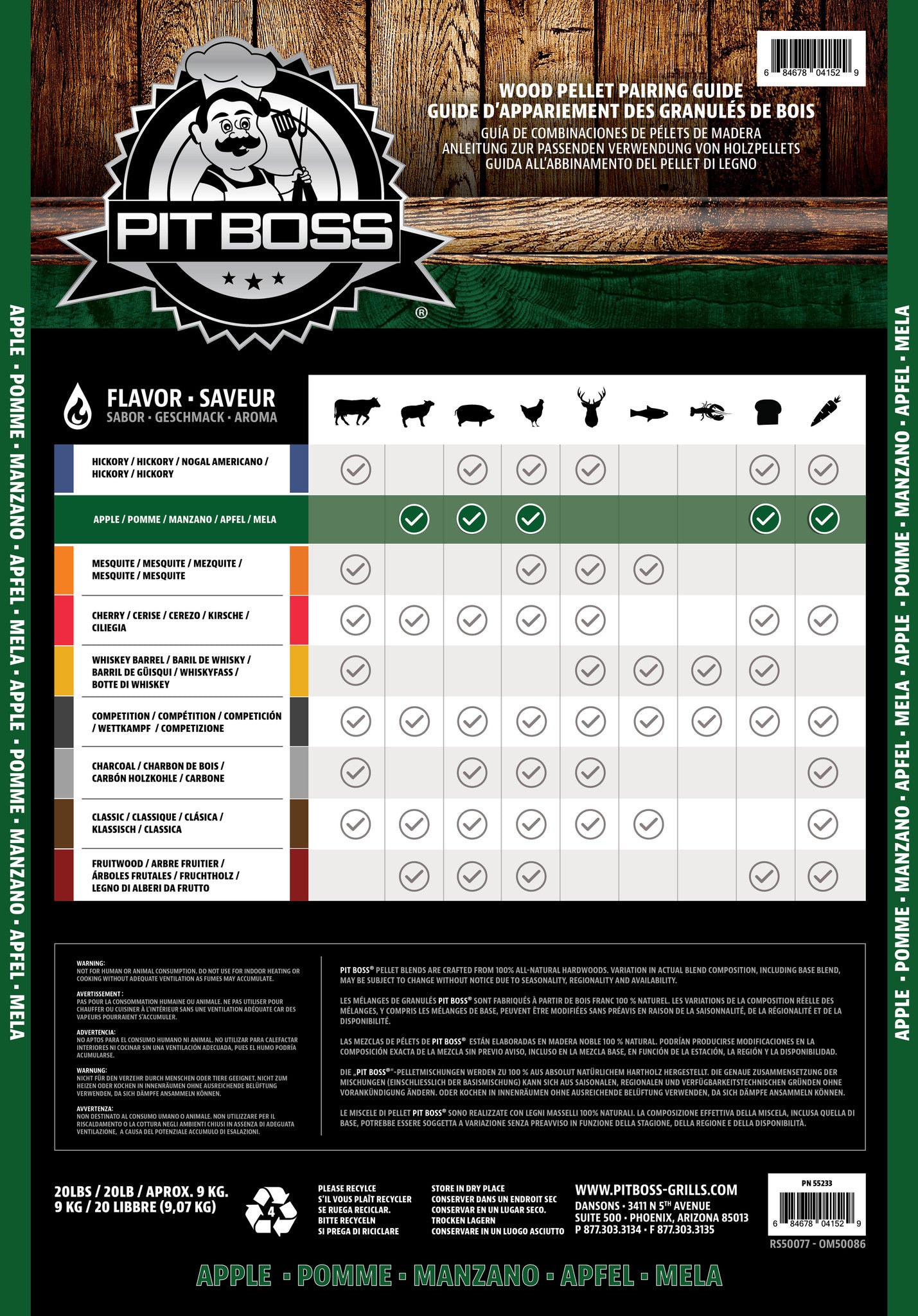 Pit Boss - appel mix hardhouten pellets - 9 kg