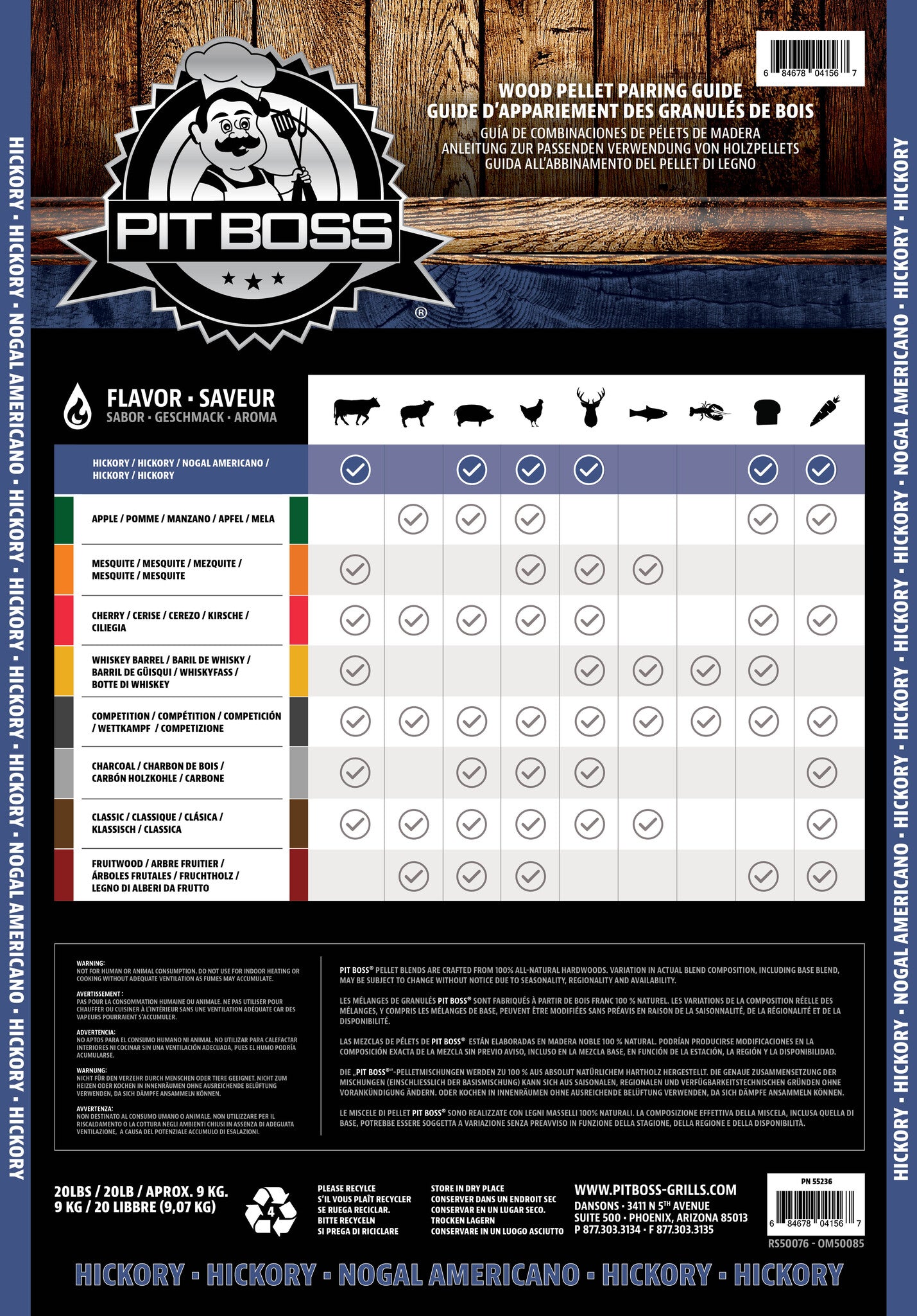 Pit Boss - Hickory Blend hardhouten pellets - 9 kg