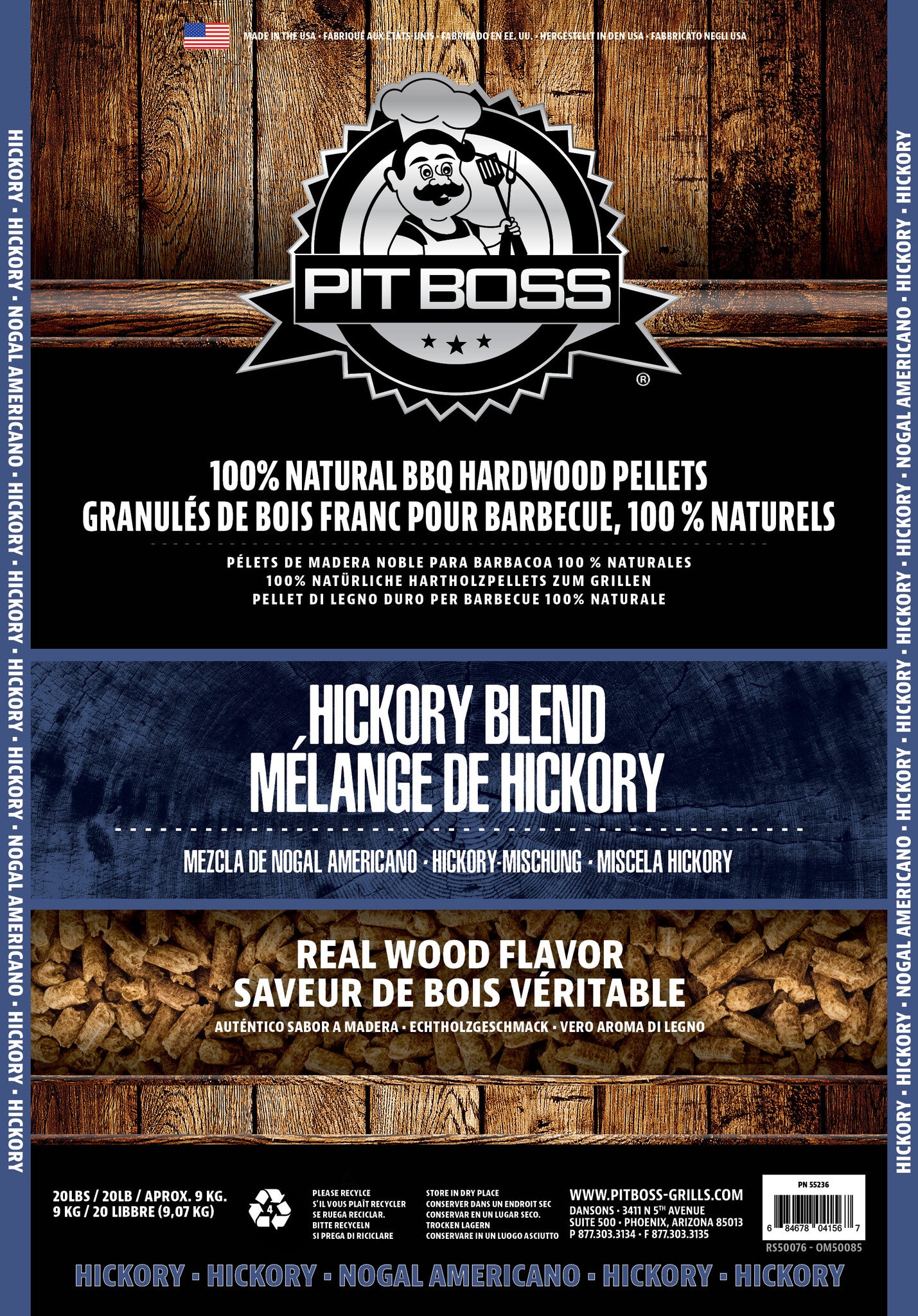 Pit Boss - Hickory Blend hardhouten pellets - 9 kg