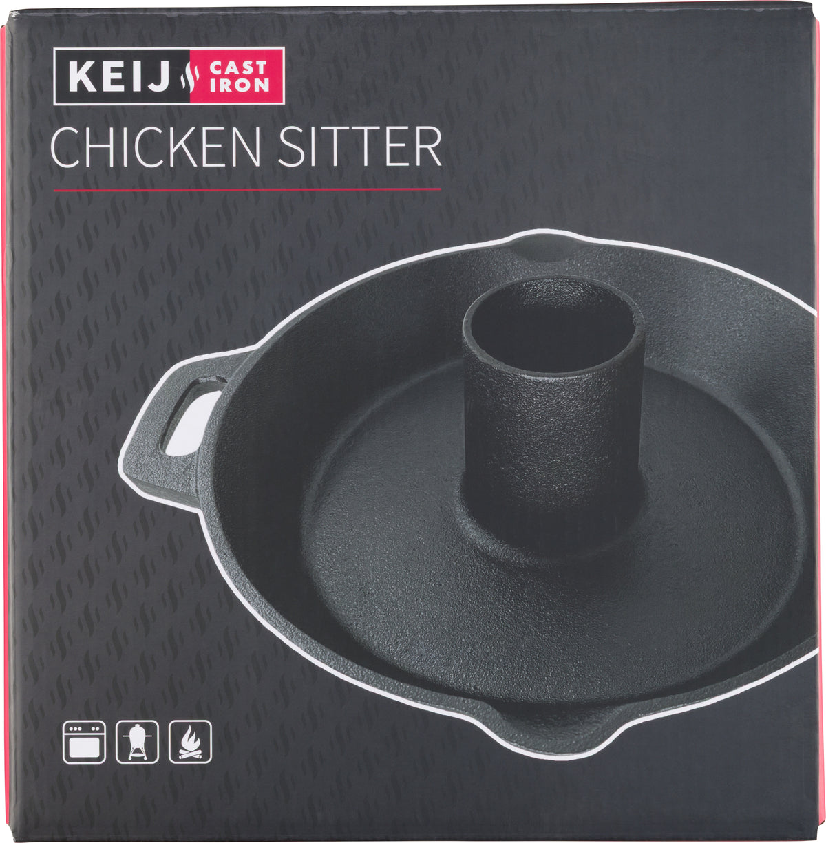 Gietijzeren Chickensitter Geëmailleerd - in de verpakking