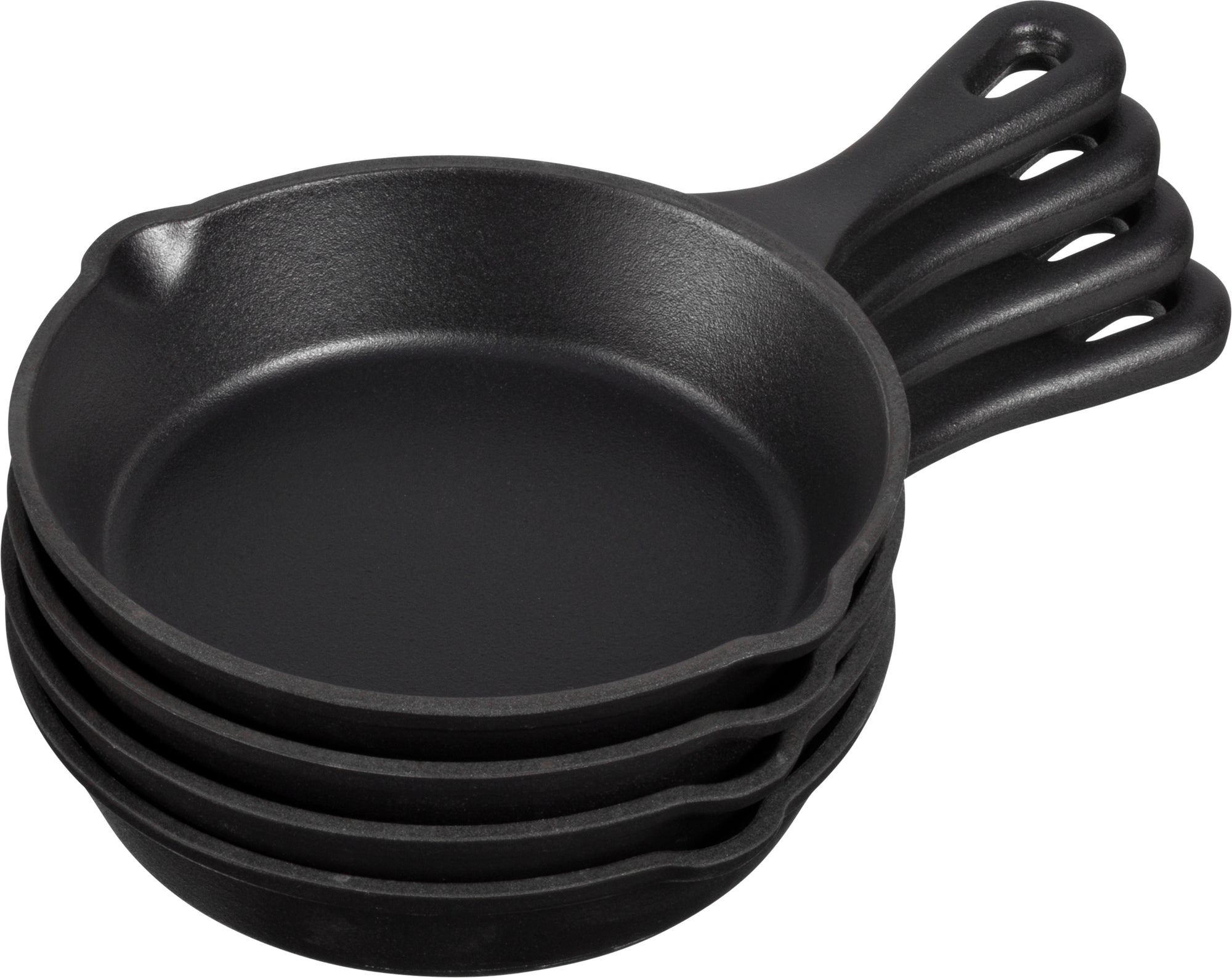 Gietijzeren pan - Skillet - set 4 stuks - 15cm - geëmailleerd