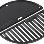 Set half grillrooster en grillplaat - gietijzer - Compact - 33 cm -  geëmailleerd