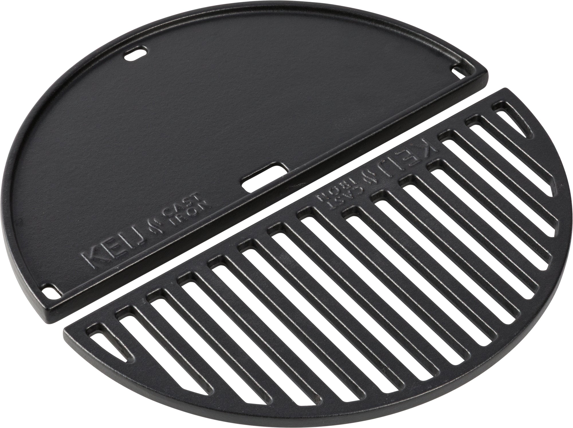 Set half grillrooster en grillplaat - gietijzer - Compact - 33 cm -  geëmailleerd