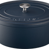 Keij Casserole - 30cm | 6 liter – Gietijzer – Mat Blauw Emaille – Voor BBQ, Gas, Oven & Inductie