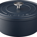 Keij Dutch Oven 3,5L | 24 cm – Gietijzer – Mat Blauw Emaille – Voor BBQ, Gas, Oven & Inductie