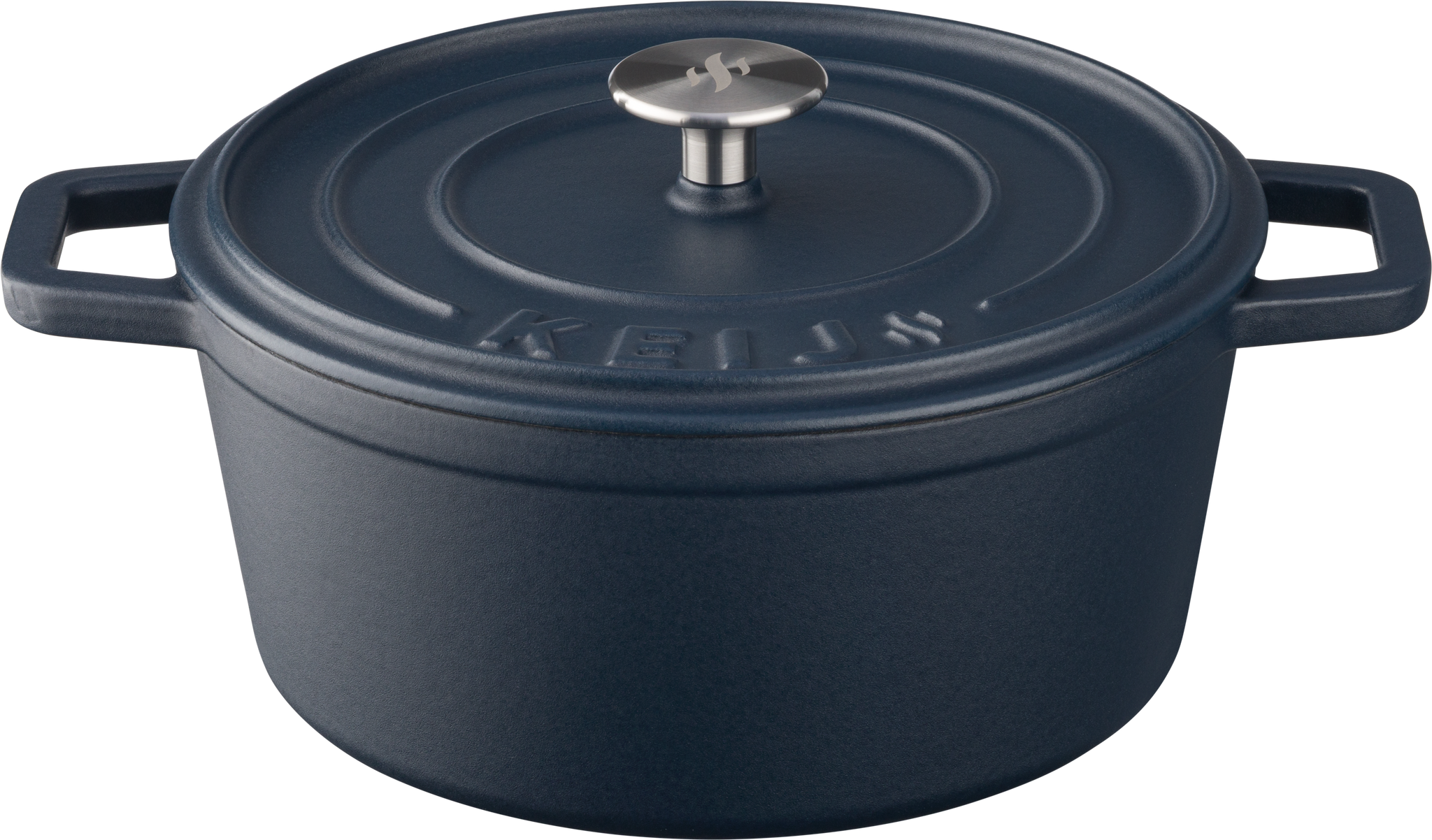 Keij Dutch Oven 3,5L | 24 cm – Gietijzer – Mat Blauw Emaille – Voor BBQ, Gas, Oven & Inductie