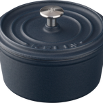 Keij Mini Dutch Oven 0,5L | 14 cm – Gietijzer – Mat Blauw Emaille – Voor BBQ, Gas, Oven & Inductie