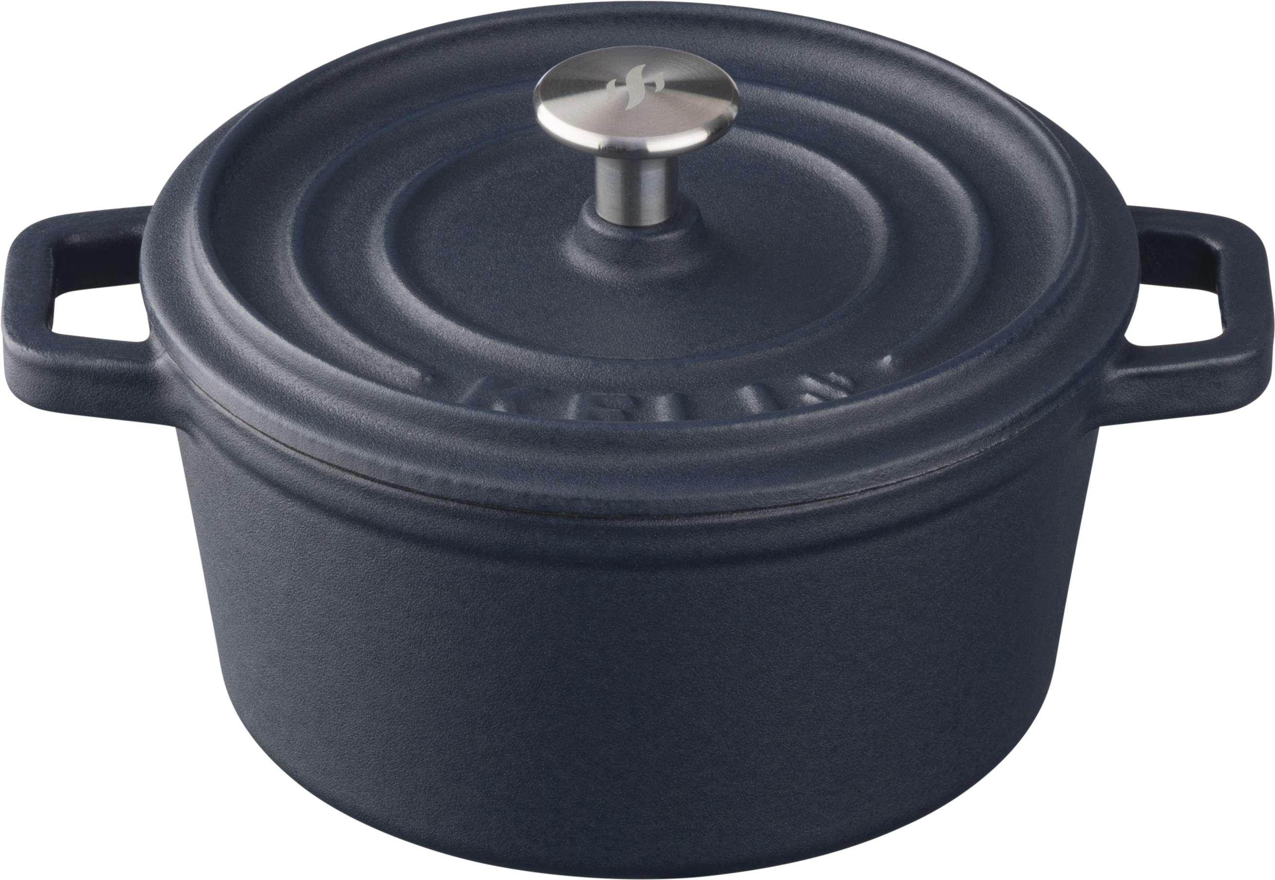 Keij Mini Dutch Oven 0,5L | 14 cm – Gietijzer – Mat Blauw Emaille – Voor BBQ, Gas, Oven & Inductie