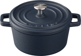 Keij Mini Dutch Oven 0,5L | 14 cm – Gietijzer – Mat Blauw Emaille – Voor BBQ, Gas, Oven & Inductie