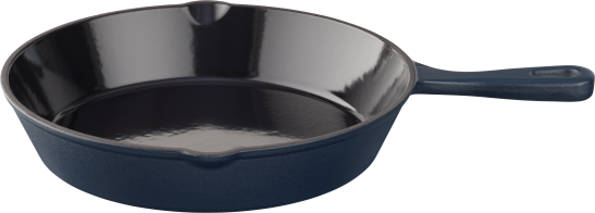 Keij Skillet - 25,5 cm – Gietijzer – Mat Blauw Emaille – Voor BBQ, Gas, Oven &amp; Inductie