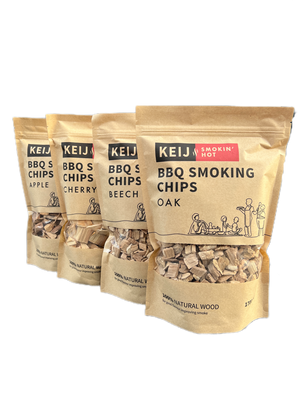 Voordeelpakket Rookhout Chips - beech, oak, cherry, apple - 4x 1700 ml