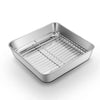 Braadslede met rooster - BBQ tray - Drip pan | Compact | 24 x 24 x 5 cm.