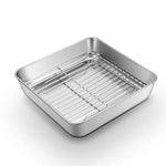 Braadslede met rooster - BBQ tray - Drip pan | Compact | 24 x 24 x 5 cm.
