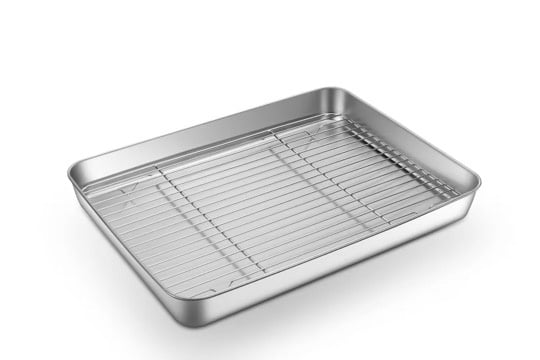 Braadslede met rooster - BBQ tray - Drip pan | Large | 31 x 24 x 5 cm.