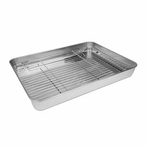 Braadslede met rooster - BBQ tray - Drip pan | XL | 40 x 30 x 5 cm