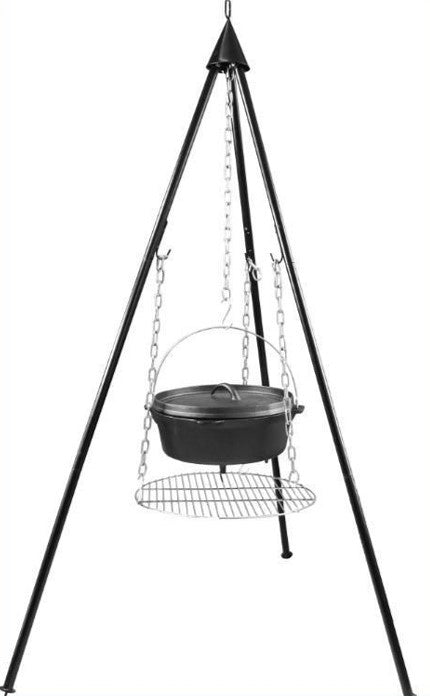 Driepoot bestemd voor dutch oven en rooster