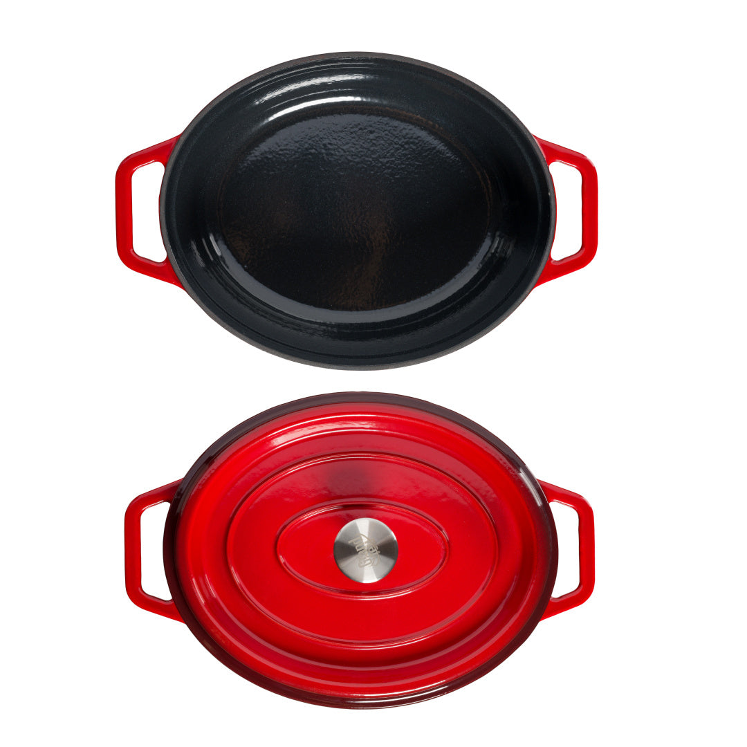 Grand Feu - Geëmailleerd gietijzeren braadpan - ovaal - 5,6 l - rood