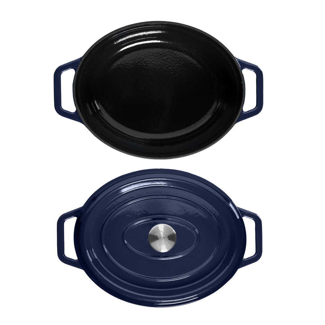 Grand Feu - Geëmailleerd gietijzeren braadpan - ovaal - 5,6 l -  blauw