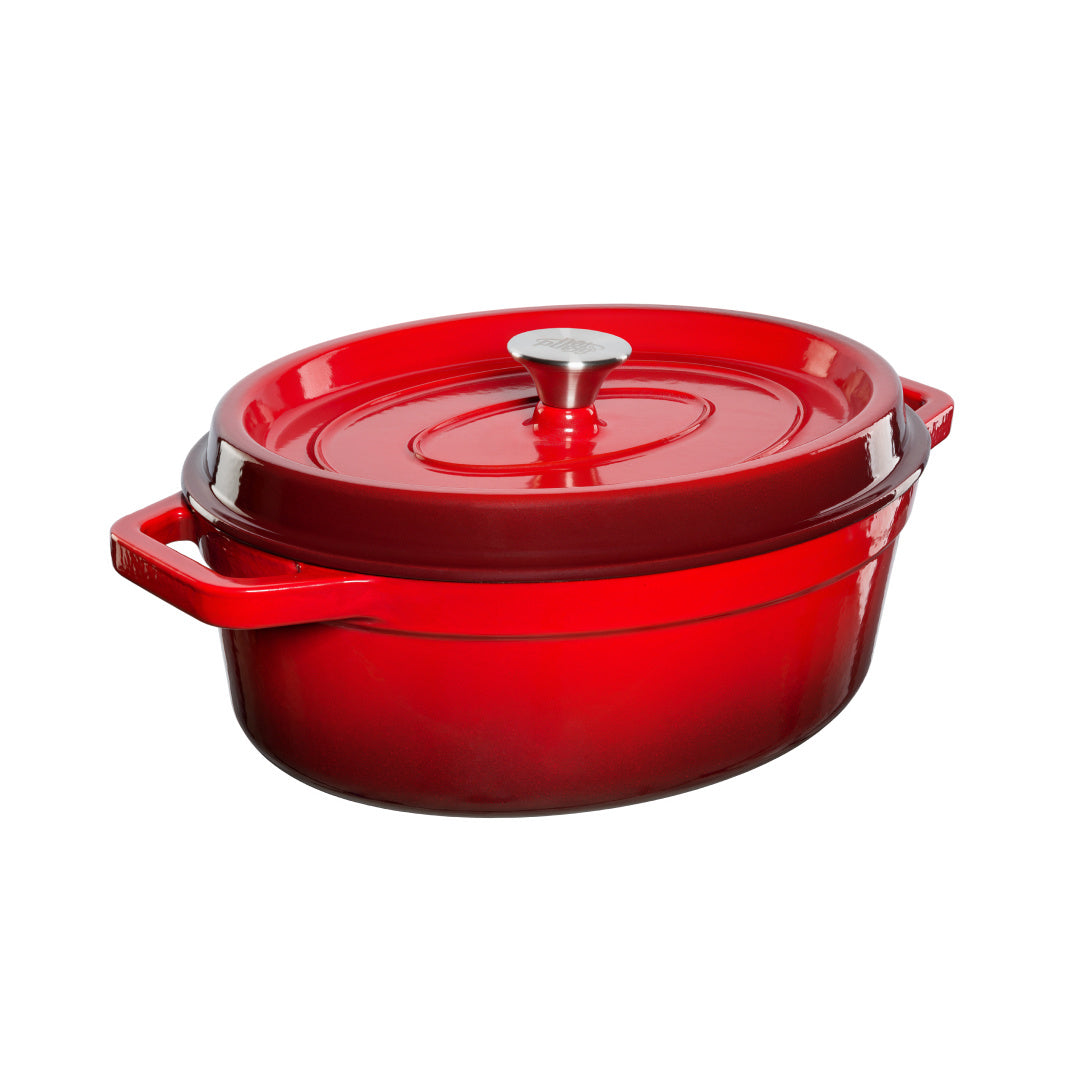 Grand Feu - Geëmailleerd gietijzeren braadpan - ovaal - 5,6 l - rood