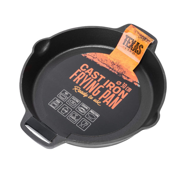Cuisinova Grillpan Gietijzer Rond met handvat 28 cm