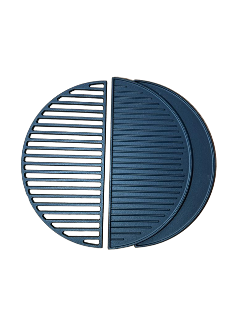 Set half grillrooster en grillplaat -gietijzer - XL - 49,5 cm