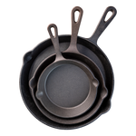 Gietijzeren pan - Skillet -  set 3 stuks - 16 cm, 19,5 cm en 24,5 cm