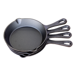 Gietijzeren pan - Skillet - set 4 stuks - 16cm - preseasoned