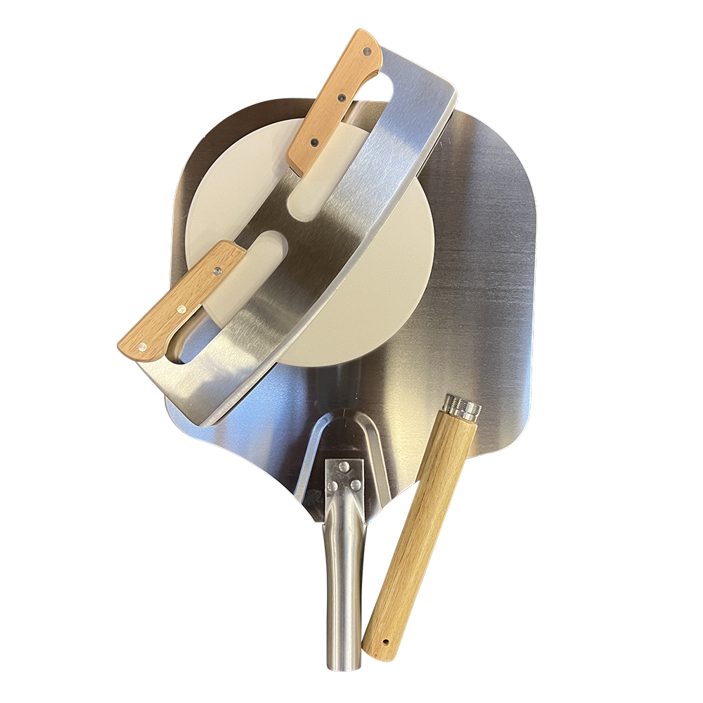 Pizza set Small - pizzasteen 26 cm, pizzaschep, pizzames