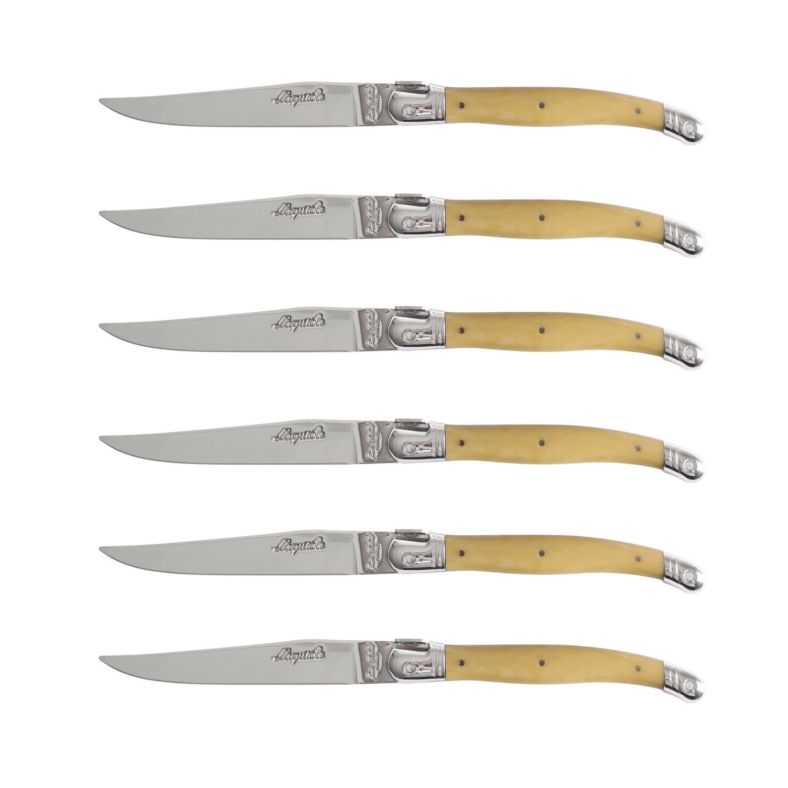 Jean Dubost Laguiole 6 steakmessen - Exclusive - ivoor -1,5 mm