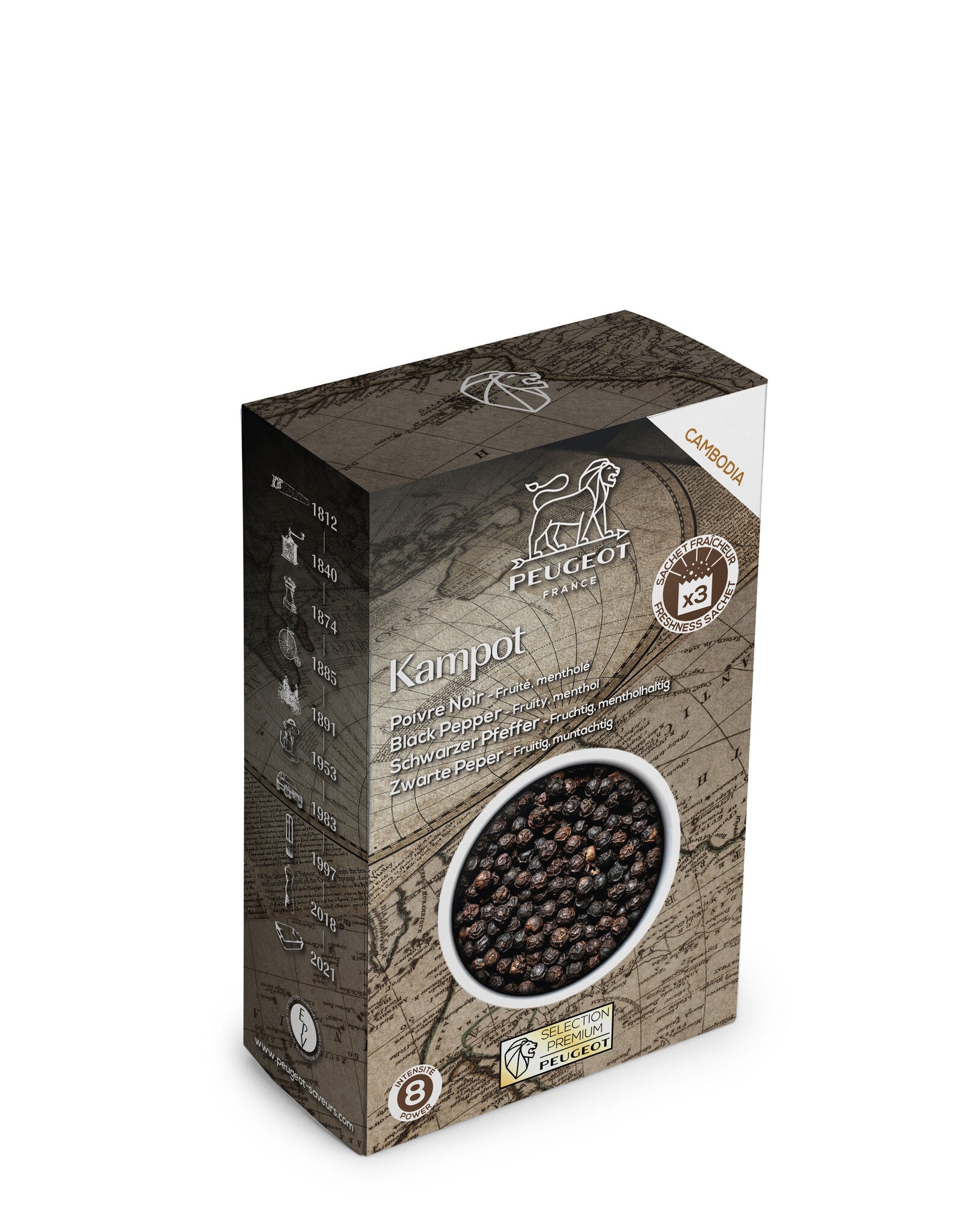Peugeot - Kampot - zwarte peper - 3 x 20g
