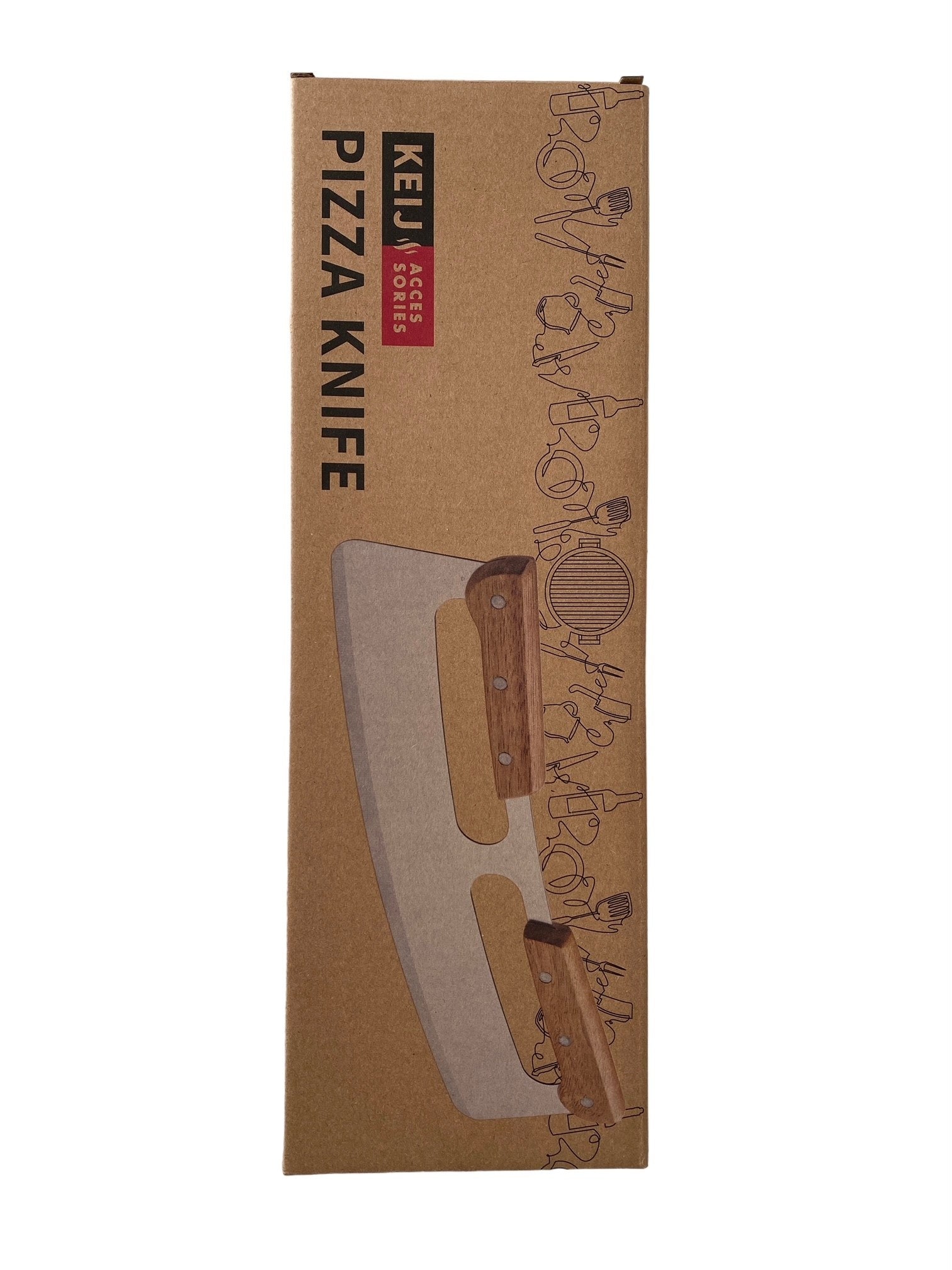 Keij Accessories - Pizza mes - houten handvatten  - 35 cm